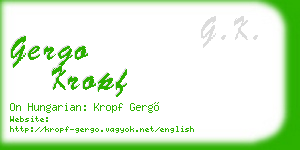 gergo kropf business card