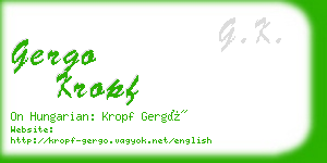 gergo kropf business card